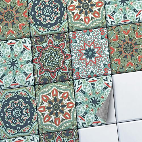 CREATISTO Mosaik Klebefliesen Stickerfliesen Fliesenfolie - Selbstklebende Fliesen Folie I Stickerfliesen - Mosaikfliesen für Küche, Bad, WC Bordüre (20x25 cm I 6 -Teilig)