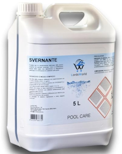 LordsWorld Pool Care - Svernante Liquido - Idoneo per Piscina Fuori Terra, Interrata Spa e Jacuzzi, Protezione Chiusura Invernale e Prevenzione Alghe, Compatibile con Piscine Acqua e Sale (5lt)