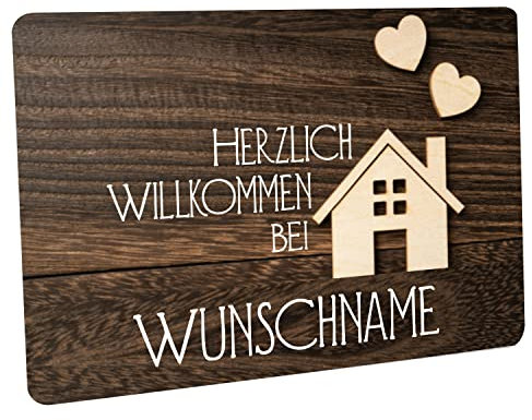 Crealuxe Personalisierbare Fußmatte - Motiv Haus - Türmatte mit Wunschtext, Name oder Motiv – rutschfest – 60x40 cm – Türvorleger für Innen & Außen – Geschenkidee Einzug, Hausflur oder Büro