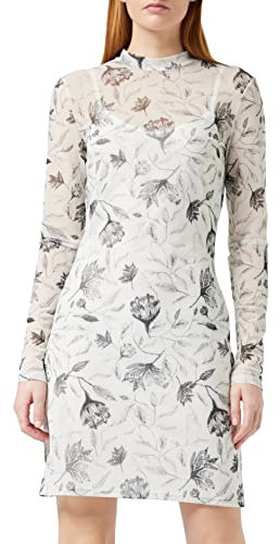 NA-KD Minivestido de Manga Larga Vestido de Fiesta Informal, 28q Nude, L para Mujer