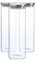 Argon Tableware Scandi Storage Jars with Metallic Silver Lids - 2000ml - 3 Pack - Modern Round Organisation Container Glass Jar for Kitchens, Pantry, Bathrooms, Utility Rooms