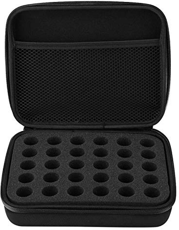 Tragetasche für Ätherisches Öl - 30 Flaschen Aufbewahrungsbox, Tragbare Hartschalen-Organizer-Tasche, Harte Reisetasche für 5ML Flaschen (Schwarz)