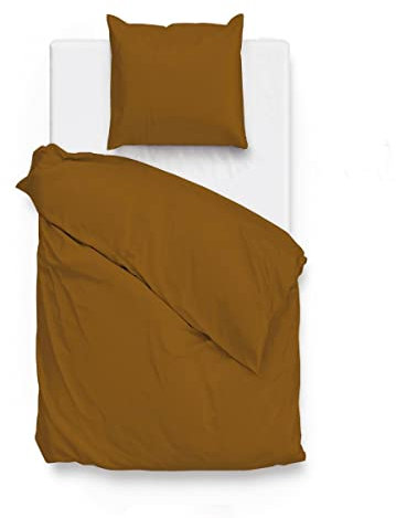 ZO! HOME Bettwäsche Satinado 140x220 100% Baumwolle Mako-Satin Cognac Brown