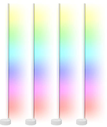 Luminea Home Control LED RGB-Lampe: 4er-Set WLAN-Steh-/Eck-Leuchten mit RGB-CCT-IC-LEDs, 12W, dimmbar, App (Ecklampen, Smart Life Lampe)