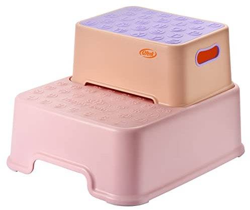 QHYK Taburete de plástico, Niños y Adultos para Taburete de 2 escalones, Seguridad y Robusto, Se Desmontable Usar por Separado, para el Entrenamiento de Inodoro, cepillarse los Dientes, lavarse Manos