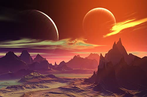 VLIES Fototapete-WELTALL-(PF5219)-500-280cm-Space Weltraum Sci-Fi Galaxie Planeten Orbit Universum Aliens Raumschiff UFO Extraterrest Wandbild Wandtattoo Poster Dekoration