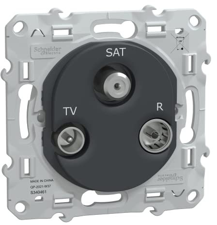 Schneider Electric - Ovalis - prise TV/R/SAT - Anthracite - S340461