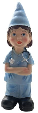 molchagar Krankenschwester-Gartenzwerg-Statue, Gesundheitsarbeiter, Zwerg-Figur für Rasenornamente, Innen- oder Außendekoration, Weihnachten, Geburtstagsgeschenk