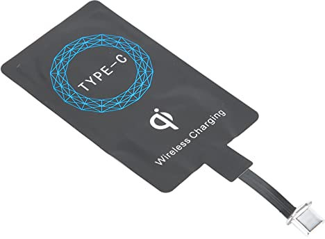 Wireless Charger Receiver, Thin Wireless Charger Adapter, 2PCS Type C QI Wireless Charger Self Adhesive Sticker Charging Receiver for Mobile Phone