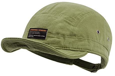 Clakllie Baseballkappe mit 5 Paneelen, Baumwolle, kurze Krempe, flache Schirm, Snapback-Kappe, Hip-Hop, Skateboard-Hut, niedriges Profil, Väter-Mütze, taillierte Hüte, DY09-Grün, Einheitsgröße