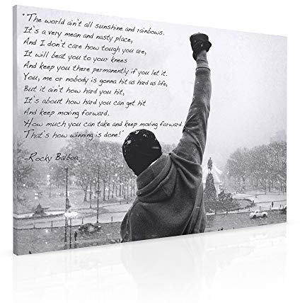 Hope Inspirational Canvas Print Motivational Quote Wall Art - Boxing Office & Gym Decor for Men Ready to Hang Framed Canvas Artwork For Walls- Inspirational Movie Quotes (36x24 Inch)