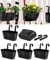 vensovo Maceta de metal para plantas al aire libre, paquete de 5 macetas colgantes para balcón con ganchos desmontables y agujeros de drenaje, ovaladas, para decoración del hogar y jardín, color negro