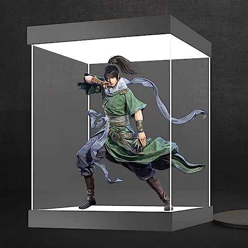 Vollständig montierte Acryl-Vitrine mit Lichtern, 20,3 cm große, durchsichtige Acryl-Box for Ausstellen von Sammlerstücken, Aufsatz-Glasvitrine for die Aufbewahrung zu Hause und for Organisieren von S