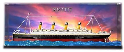 Acryl Vitrine für Lego 10294 Creator Expert Titanic - Staubdichte Anti-UV Aufbewahrungsbox - Ideal für Sammler (Hintergrund C)