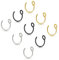 Lusofie 9 Stück Fake Nose Ring Gefälschter Nasenring Fakes Lippenring Fake Nasenpiercing Ring Edelstahl Fake Septum Aufsteckbarer Nasolabialring für Damen Herren Mädchen