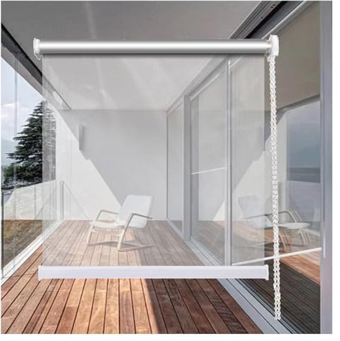 Transparente Außenrollos, robuste wasserdichte Türen und Fenster, Balkonvorhänge,Sunshade Rollo, winddichte, leicht zu ziehende Hebevorhänge ,Breite x Höhe,Wetterfest ( Size : W110xH300cm/W43.3xH118.1