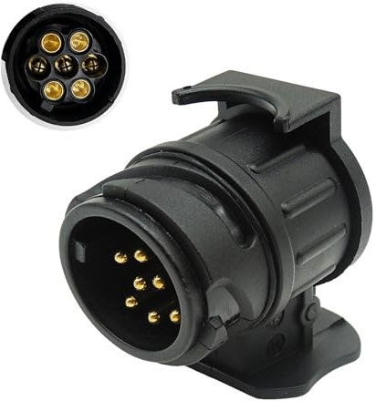 HISports Anhänger Adapter, Adapter 13 auf 7 Polig, 12 V Wasserdicht Adapter Anhänger für Auto und Anhänger Stecker Anhänger Caravan Elektro Adapter Anhängerkupplung für PKW, KFZ und LKW