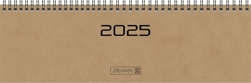 BRUNNEN Querterminbuch Modell 777 (2025), 2 Seiten = 1 Woche, 326 × 102 mm, 112 Seiten, Karton-Einband, braun
