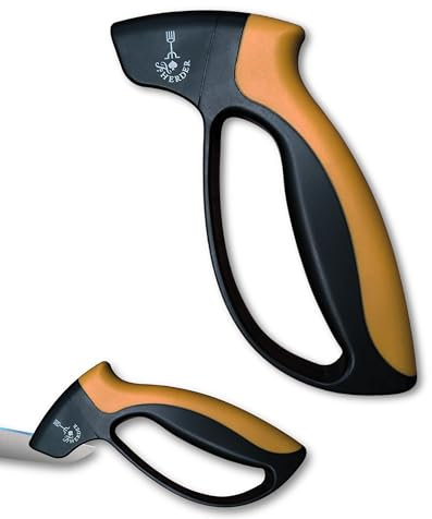 Afilador de cuchillos – Afilador de cuchillos profesional, pequeño, ergonómico, protector de dedos, color negro y amarillo