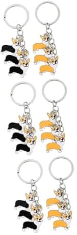SAFIGLE 3sets Key Ring Dog Design Keychain Pet Accessory Keychain Chic Dog Tag Dog Key-Ring 2pcs*3