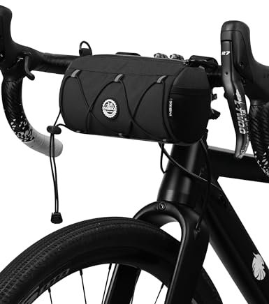 INBIKE Fahrrad Lenkertasche Satteltasche Multifunktionale Fahrradtasche Lenker Aufbewahrungstasche mit Schultergurt für MTB, Rennrad Schwarz ca.1,8L Schwarz