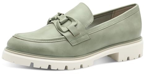 MARCO TOZZI Damen Slipper Elegant Vegan, Grün (Moss), 37 EU