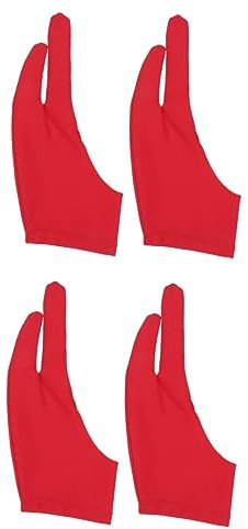 Healeved 4 Pcs Anti- Drawing Glove for Sketch The Ove Glove 2 Finger Gloves Graphic Tablet Glove Mittens Art Glove Artist Drawing Two Finger Glove Artist Two Finger Glove Red