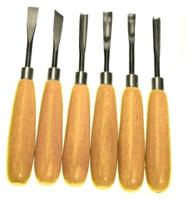 Operitacx 6stücke Holzschnitzwerkzeug-set Teiligem Schnitzwerkzeug für Holz Holzschnitzset mit Schnitzmeißel Schreinermeißel aus Holz und Stahl ca Edle Holzgriffe