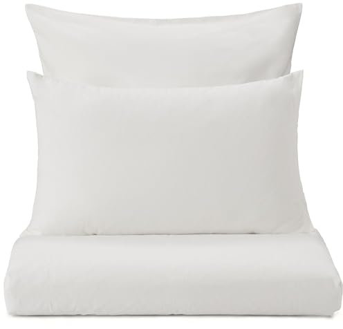 URBANARA Montrose Flanell-Kissenbezug 2er Set 40x80 cm I 100% Baumwolle Made in Portugal I Weich & Kuschelig I Warme Winterbettwäsche, Oeko Tex Standard 100 I Creme