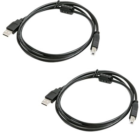 2 cavi USB B MIDI per strumenti, 2.0 USB A a B, cavo adattatore MIDI, compatibile con tastiere MIDI, controller, interfacce audio, microfoni USB, pianoforti digitali e altro ancora, Plug and Play