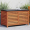 Homgoday Gartenbox 90x48x55 cm Massivholz Eukalyptus Gartentruhe Auflagenbox Garten Aufbewahrungsbox Kissentruhe Gartenmöbel für Garten Terrasse