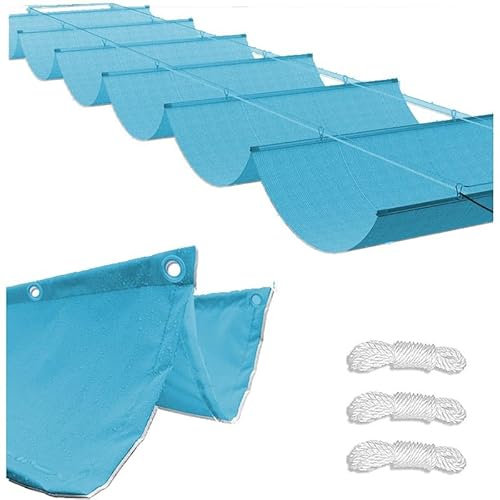 Einziehbares Sonnensegel Verstellbar Aufrollbar Welle Sonnensegel Sonnenschutz Wasserdicht Outdoor Balkon Pergola Markisenstoff UV Schutz 95% (Nach Mass) Segeltuch Markise (2×6m(BxL),Hellblau)