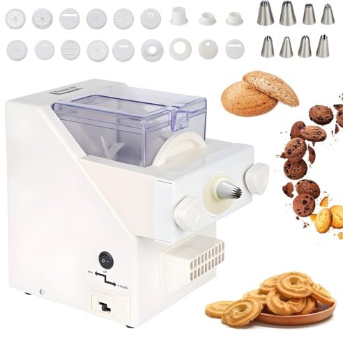 Macchina elettrica per biscotti con 8 ugelli e 6 stampi, produzione uniforme veloce da 180 W per cottura fatta in casa
