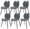JIJIAN Esszimmerstühle 6er Set, Küchenstühle, Polsterstühle, Wohnzimmerstühle mit Stoff-Rückenlehne und Metallbeinen, Ideal für Esszimmer, Küche, Wohnzimmer, Grau