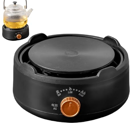 Mini Chauffante,Réchaud à Théière - Table de Cuisson à Contrôle Réglable avec Fonction Chauffage pour Café Idéal Cuisine Maison Voyage Pique-nique Camping Extérieur