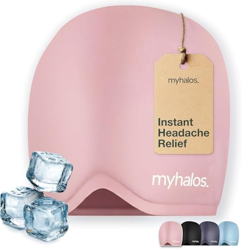 MyHalos® Migraine & Headache Relief Cap, Hot & Cold Therapy, Sinus Relief | Reusable, Stays Cold or Hot Longer, Wearable Wrap Design, Form-Fitting, Sinus Pressure Comfort, Freezer Safe