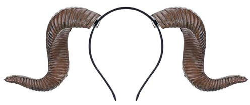 MOSTORY Ziegen Teufelshörner Headband für Teufel Kostüm Damen, Dunkel Hörner Haarband für Cosplay Renaissance Karneval