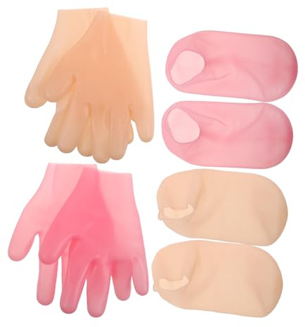 LRXIYODE Feuchtigkeitsspendende Silikon Fuß Handmaske mit Exfolierender Wirkung für Hauttypen Pflegt Trockene Haut Schützt und Entspannt Füße und Hände über Nacht