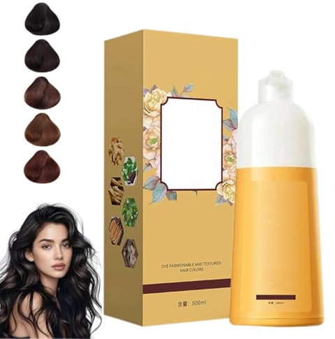 Shampoo Tinta per Capelli Petal Rose,Shampoo Colorante per Capelli Naturali e a Lunga Durata,Colorazione Nutriente a Base Vegetale,per Copertura dei Capelli Bianchi,per Uomo e Donna (Tè nero naturale)