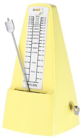 QUARKZMAN Mechanisches Metronom Hohe Genauigkeit Musikalischer Timer Gelb | Universelles Metronom, für Klavier Gitarre Geige Ukulele Spieler