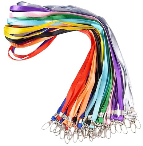 30 Stück Bunte Schlüsselbänder Lang Lanyard 10 Farben Lanyard Schlüsselband | Bunt 45 CM Nylon Lanyards mit Karabiner Schlüsselband, Nylon Lanyards für Mobile Handys, Schlüssel, Büro ID Karte