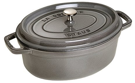 STAUB Cacerola/Cocotte de Hierro Fundido Ovalada, Diámetro de 29 cm, 4,25 L, Gris grafito