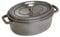 STAUB Gusseisen Bräter/Cocotte, Oval 29 cm, 4,25 L, Aromaregen Funktion für optimale Befeuchtung, Für alle Herdarten inkl. Induktion & Backofen, Graphitgrau