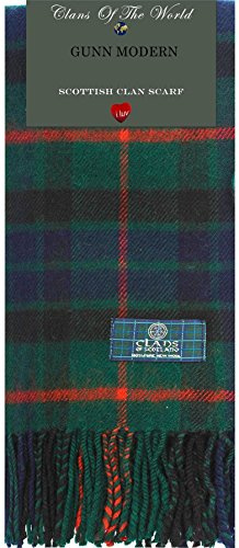 I LUV LTD Gunn Modern Tartan Clan Scarf 100% Soft Lambswool