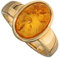 Jobo Damen Ring 585 Gold Gelbgold 1 Bernstein orange Bernsteinring Goldring Größe 52