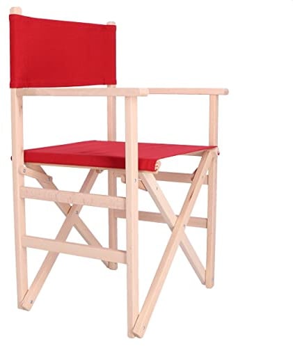 Mueblear 1001 Regie-Stuhl, mit Leinwand und unlackiertem Holz 51,5 x 46 x 86 cm Granat