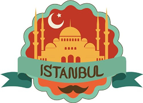 Istanbul Turkey World City Travel Label Badge Hochwertigen Auto-Autoaufkleber 12 x 10 cm