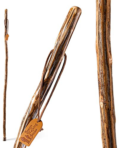 Brazos Rustic Wood Walking Stick, Ironwood, Traditional Style Handle, for Men & Women, Made in The USA, 48