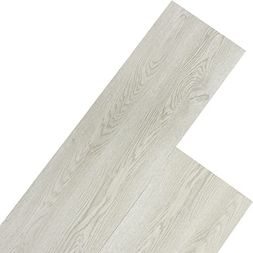STILISTA Plancher Stratifié Vinyle - 5,07m², Antidérapant, Résistant à l'Eau, Difficilement Inflammable, Chêne Classique Blanc - Revêtement Sol