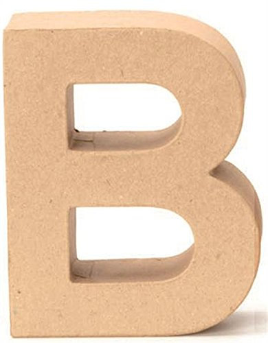Papp-Buchstabe B 17,5x5,5cm Pappartikel Pappart Bemalen Basteln Dekorieren Braun Pappmaché